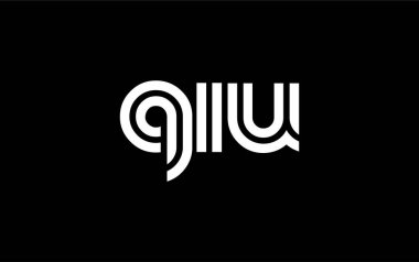 QIU Yaratıcı Eşsiz Modern Harf Logosu Tasarımı. Benzersiz bir harf dizaynına sahip stilize logo, soyut minimalist estetik ve modern cazibe sunar