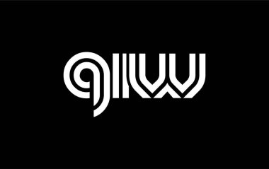 QIW Yaratıcı Eşsiz Modern Harf Logosu Tasarımı. Benzersiz bir harf dizaynına sahip stilize logo, soyut minimalist estetik ve modern cazibe sunar