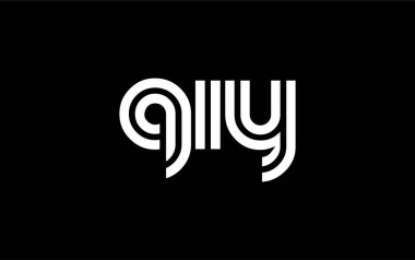 QIY Yaratıcı Eşsiz Modern Harf Logosu Tasarımı. Benzersiz bir harf dizaynına sahip stilize logo, soyut minimalist estetik ve modern cazibe sunar