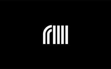 RII Yaratıcı Eşsiz Modern Harf Logosu Tasarımı. Benzersiz bir harf dizaynına sahip stilize logo, soyut minimalist estetik ve modern cazibe sunar