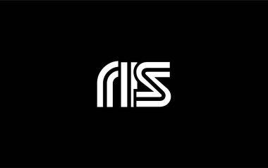 RIS Yaratıcı Eşsiz Modern Harf Logosu Tasarımı. Benzersiz bir harf dizaynına sahip stilize logo, soyut minimalist estetik ve modern cazibe sunar