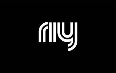 RIY Yaratıcı Eşsiz Modern Harf Logosu Tasarımı. Benzersiz bir harf dizaynına sahip stilize logo, soyut minimalist estetik ve modern cazibe sunar