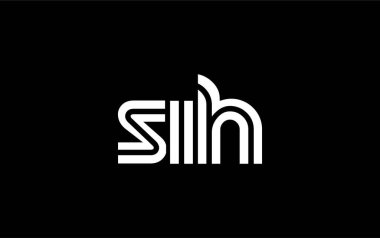 SIH Yaratıcı Eşsiz Modern Harf Logosu Tasarımı. Benzersiz bir harf dizaynına sahip stilize logo, soyut minimalist estetik ve modern cazibe sunar