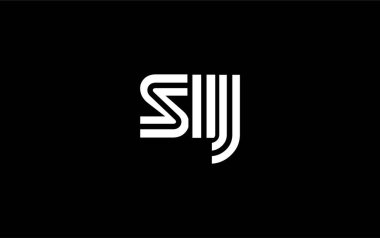 SIJ Yaratıcı Eşsiz Modern Harf Logosu Tasarımı. Benzersiz bir harf dizaynına sahip stilize logo, soyut minimalist estetik ve modern cazibe sunar