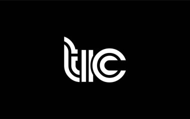 TIC Yaratıcı Eşsiz Modern Harf Logosu Tasarımı. Benzersiz bir harf dizaynına sahip stilize logo, soyut minimalist estetik ve modern cazibe sunar