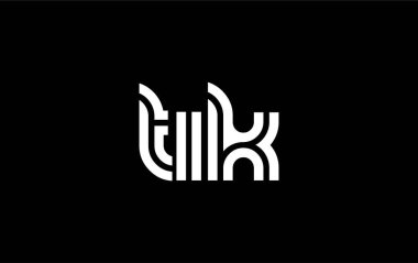 TIK Yaratıcı Eşsiz Modern Harf Logosu Tasarımı. Benzersiz bir harf dizaynına sahip stilize logo, soyut minimalist estetik ve modern cazibe sunar
