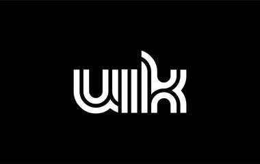 UIK Yaratıcı Eşsiz Modern Harf Logosu Tasarımı. Benzersiz bir harf dizaynına sahip stilize logo, soyut minimalist estetik ve modern cazibe sunar