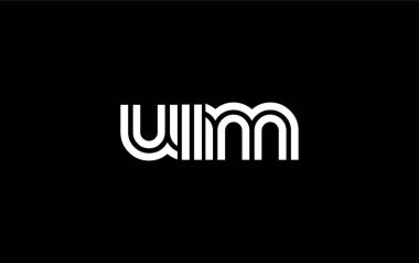 UIM Yaratıcı Eşsiz Modern Harf Logosu Tasarımı. Benzersiz bir harf dizaynına sahip stilize logo, soyut minimalist estetik ve modern cazibe sunar