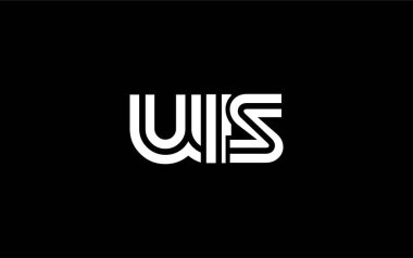 UIS Yaratıcı Eşsiz Modern Harf Logosu Tasarımı. Benzersiz bir harf dizaynına sahip stilize logo, soyut minimalist estetik ve modern cazibe sunar