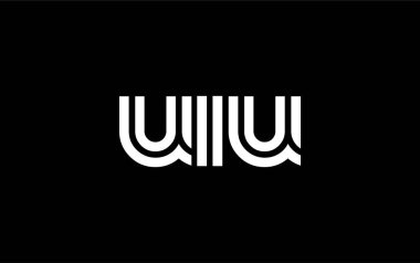 UIU Yaratıcı Eşsiz Modern Harf Logosu Tasarımı. Benzersiz bir harf dizaynına sahip stilize logo, soyut minimalist estetik ve modern cazibe sunar