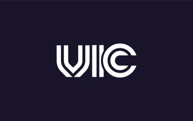 VIC Yaratıcı Eşsiz Modern Harf Logosu Tasarımı. Benzersiz bir harf dizaynına sahip stilize logo, soyut minimalist estetik ve modern cazibe sunar