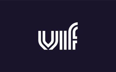 VIF Yaratıcı Eşsiz Modern Harf Logosu Tasarımı. Benzersiz bir harf dizaynına sahip stilize logo, soyut minimalist estetik ve modern cazibe sunar