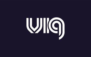 VIQ Yaratıcı Eşsiz Modern Harf Logosu Tasarımı. Benzersiz bir harf dizaynına sahip stilize logo, soyut minimalist estetik ve modern cazibe sunar