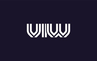 VIW Yaratıcı Eşsiz Modern Harf Logosu Tasarımı. Benzersiz bir harf dizaynına sahip stilize logo, soyut minimalist estetik ve modern cazibe sunar