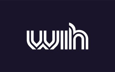 WIH Yaratıcı Eşsiz Modern Harf Logosu Tasarımı. Benzersiz bir harf dizaynına sahip stilize logo, soyut minimalist estetik ve modern cazibe sunar