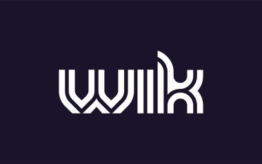 WIK Yaratıcı Eşsiz Modern Harf Logosu Tasarımı. Benzersiz bir harf dizaynına sahip stilize logo, soyut minimalist estetik ve modern cazibe sunar