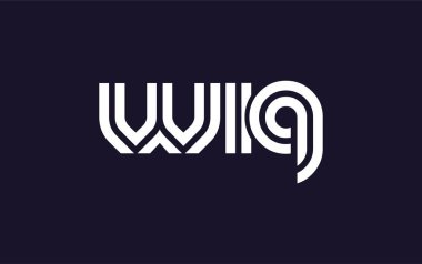 WIQ Yaratıcı Eşsiz Modern Harf Logosu Tasarımı. Benzersiz bir harf dizaynına sahip stilize logo, soyut minimalist estetik ve modern cazibe sunar