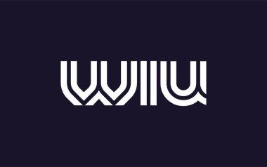 WIU Yaratıcı Eşsiz Modern Harf Logosu Tasarımı. Benzersiz bir harf dizaynına sahip stilize logo, soyut minimalist estetik ve modern cazibe sunar
