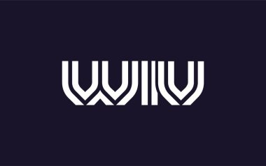 WIV Yaratıcı Eşsiz Modern Harf Logosu Tasarımı. Benzersiz bir harf dizaynına sahip stilize logo, soyut minimalist estetik ve modern cazibe sunar