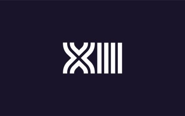 XII Yaratıcı Eşsiz Modern Harf Logosu Tasarımı. Benzersiz bir harf dizaynına sahip stilize logo, soyut minimalist estetik ve modern cazibe sunar