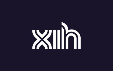 XIH Yaratıcı Eşsiz Modern Harf Logosu Tasarımı. Benzersiz bir harf dizaynına sahip stilize logo, soyut minimalist estetik ve modern cazibe sunar