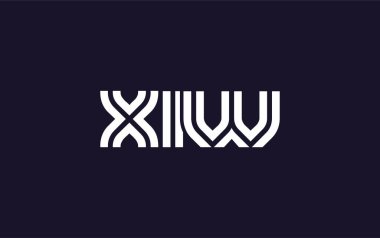 XIW Yaratıcı Eşsiz Modern Harf Logosu Tasarımı. Benzersiz bir harf dizaynına sahip stilize logo, soyut minimalist estetik ve modern cazibe sunar