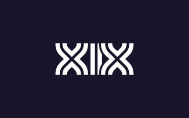 XIX Yaratıcı Eşsiz Modern Harf Logosu Tasarımı. Benzersiz bir harf dizaynına sahip stilize logo, soyut minimalist estetik ve modern cazibe sunar