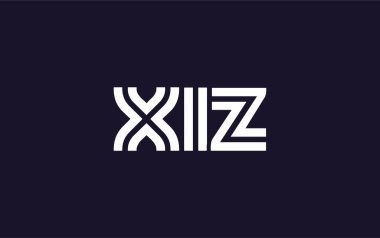 XIZ Yaratıcı Eşsiz Modern Harf Logosu Tasarımı. Benzersiz bir harf dizaynına sahip stilize logo, soyut minimalist estetik ve modern cazibe sunar