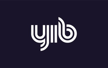 YIB Yaratıcı Eşsiz Modern Harf Logosu Tasarımı. Benzersiz bir harf dizaynına sahip stilize logo, soyut minimalist estetik ve modern cazibe sunar