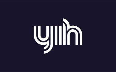 YIH Yaratıcı Eşsiz Modern Harf Logosu Tasarımı. Benzersiz bir harf dizaynına sahip stilize logo, soyut minimalist estetik ve modern cazibe sunar