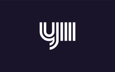 YII Yaratıcı Eşsiz Modern Harf Logosu Tasarımı. Benzersiz bir harf dizaynına sahip stilize logo, soyut minimalist estetik ve modern cazibe sunar