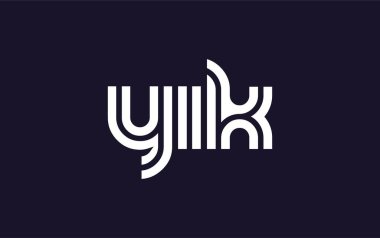 YIK Yaratıcı Eşsiz Modern Harf Logosu Tasarımı. Benzersiz bir harf dizaynına sahip stilize logo, soyut minimalist estetik ve modern cazibe sunar