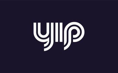 YIP Yaratıcı Eşsiz Modern Harf Logosu Tasarımı. Benzersiz bir harf dizaynına sahip stilize logo, soyut minimalist estetik ve modern cazibe sunar