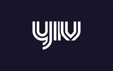 YIV Yaratıcı Eşsiz Modern Harf Logosu Tasarımı. Benzersiz bir harf dizaynına sahip stilize logo, soyut minimalist estetik ve modern cazibe sunar