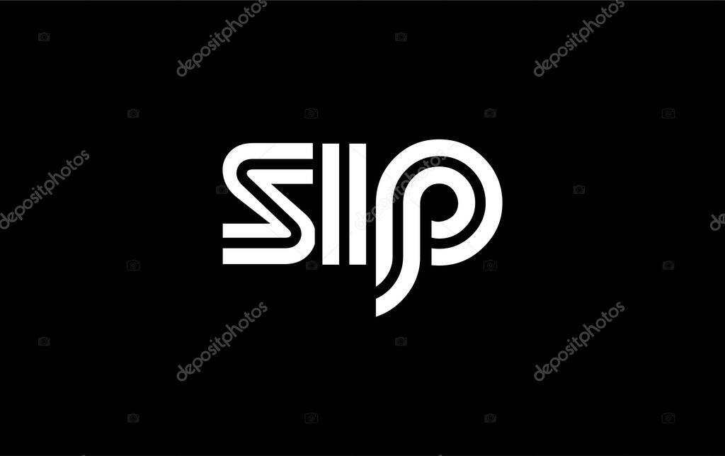 SIP Creative Unique Modern Letter Logo Design. Stylized logo featuring a unique letter design, presenting abstract minimalist aesthetics and modern appeal