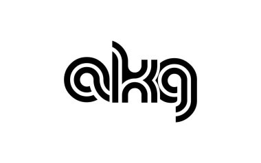 AKG Yaratıcı Eşsiz Modern Harf Logosu Tasarımı. Benzersiz bir harf dizaynına sahip stilize logo, soyut minimalist estetik ve modern cazibe sunar.