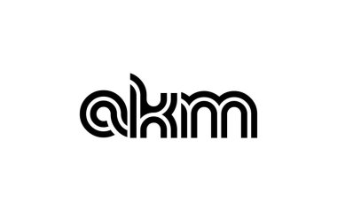 AKM Yaratıcı Eşsiz Modern Harf Logosu Tasarımı. Benzersiz bir harf dizaynına sahip stilize logo, soyut minimalist estetik ve modern cazibe sunar.