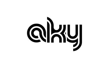 AKY Yaratıcı Eşsiz Modern Harf Logosu Tasarımı. Benzersiz bir harf dizaynına sahip stilize logo, soyut minimalist estetik ve modern cazibe sunar.