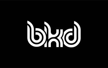 BKD Yaratıcı Eşsiz Modern Harf Logosu Tasarımı. Benzersiz bir harf dizaynına sahip stilize logo, soyut minimalist estetik ve modern cazibe sunar.