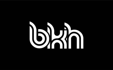 BKH Yaratıcı Eşsiz Modern Harf Logosu Tasarımı. Benzersiz bir harf dizaynına sahip stilize logo, soyut minimalist estetik ve modern cazibe sunar.