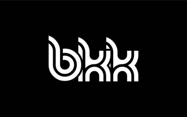 BKK Yaratıcı Eşsiz Modern Harf Logosu Tasarımı. Benzersiz bir harf dizaynına sahip stilize logo, soyut minimalist estetik ve modern cazibe sunar.