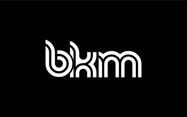 BKM Yaratıcı Eşsiz Modern Harf Logosu Tasarımı. Benzersiz bir harf dizaynına sahip stilize logo, soyut minimalist estetik ve modern cazibe sunar.