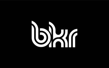 BKR Yaratıcı Eşsiz Modern Harf Logosu Tasarımı. Benzersiz bir harf dizaynına sahip stilize logo, soyut minimalist estetik ve modern cazibe sunar.