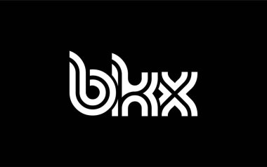 BKX Yaratıcı Eşsiz Modern Harf Logosu Tasarımı. Benzersiz bir harf dizaynına sahip stilize logo, soyut minimalist estetik ve modern cazibe sunar.