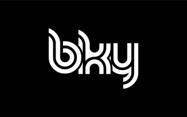 BKY Yaratıcı Eşsiz Modern Harf Logosu Tasarımı. Benzersiz bir harf dizaynına sahip stilize logo, soyut minimalist estetik ve modern cazibe sunar.