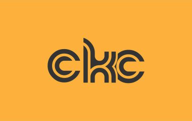 CKC Yaratıcı Eşsiz Modern Harf Logosu Tasarımı. Benzersiz bir harf dizaynına sahip stilize logo, soyut minimalist estetik ve modern cazibe sunar.