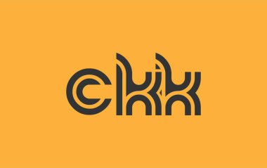 CKK Yaratıcı Eşsiz Modern Harf Logosu Tasarımı. Benzersiz bir harf dizaynına sahip stilize logo, soyut minimalist estetik ve modern cazibe sunar.