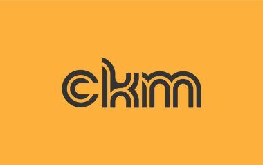 CKM Yaratıcı Eşsiz Modern Harf Logosu Tasarımı. Benzersiz bir harf dizaynına sahip stilize logo, soyut minimalist estetik ve modern cazibe sunar.