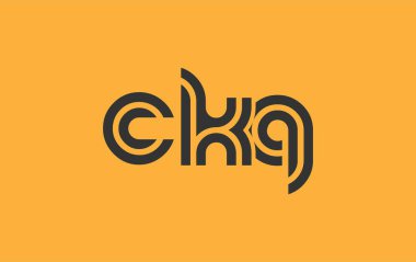 CKQ Yaratıcı Eşsiz Modern Harf Logosu Tasarımı. Benzersiz bir harf dizaynına sahip stilize logo, soyut minimalist estetik ve modern cazibe sunar.