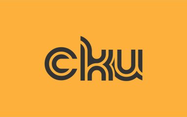 CKU Yaratıcı Eşsiz Modern Harf Logosu Tasarımı. Benzersiz bir harf dizaynına sahip stilize logo, soyut minimalist estetik ve modern cazibe sunar.